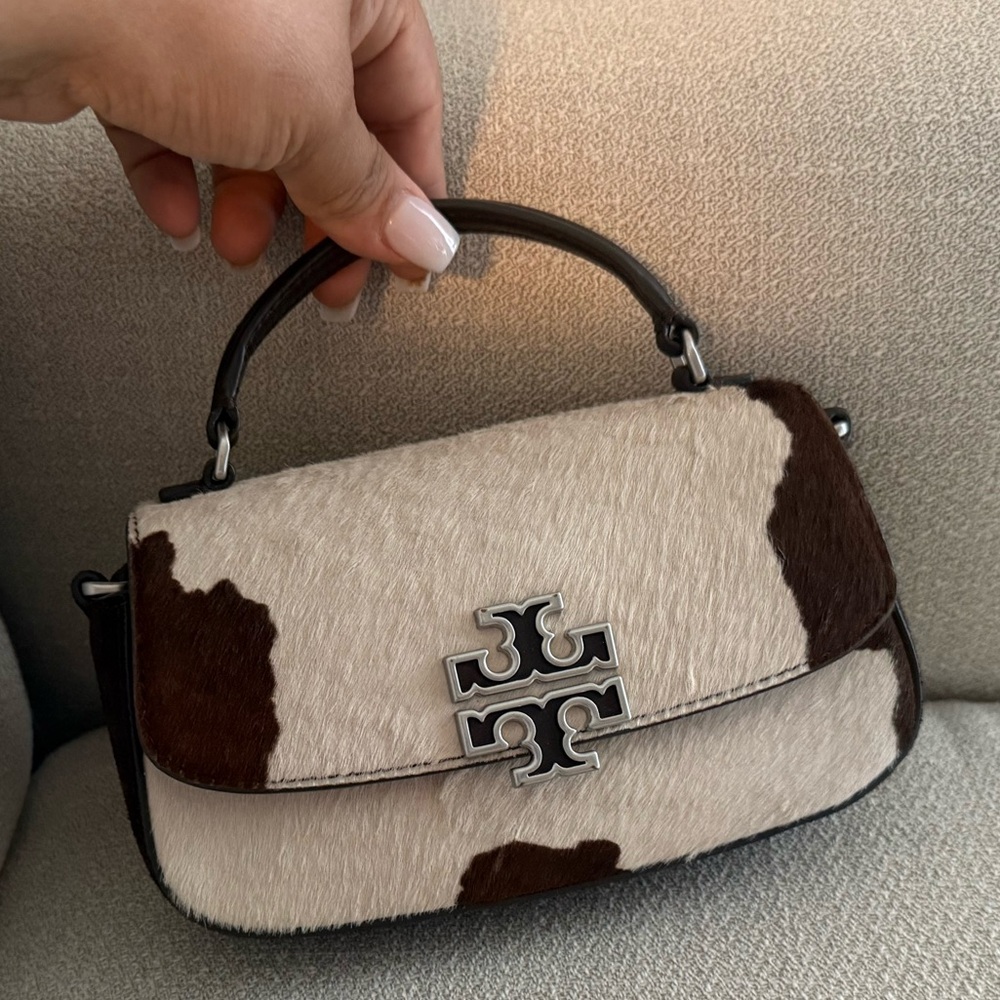 Tory Burch Mini Bag Brown and Cream Structured Elegance
